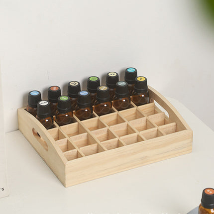 Essential Oil Tray 15ml Capacity 30 Grid Solid Wood Organize Display Storage