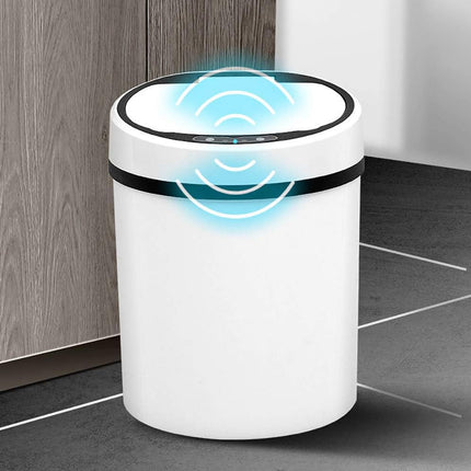 Sensor Trash Bin 12L Automatic Motion Rubbish Can White for Kitchen Home Use