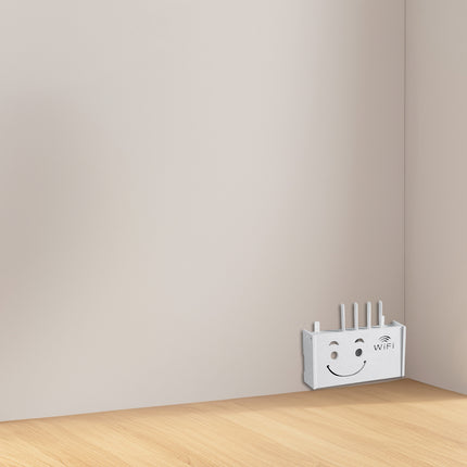 No Drill Wall Mounted Router Storage Box Cable Organizer for WiFi Router Use