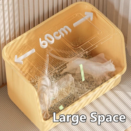 Large Fully Enclosed Cat Litter Box with Lid Odor Control Litter Pan for Cats