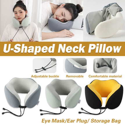 Memory Foam U Shaped Neck Pillow Travel Portable Office Nap Support Pillow