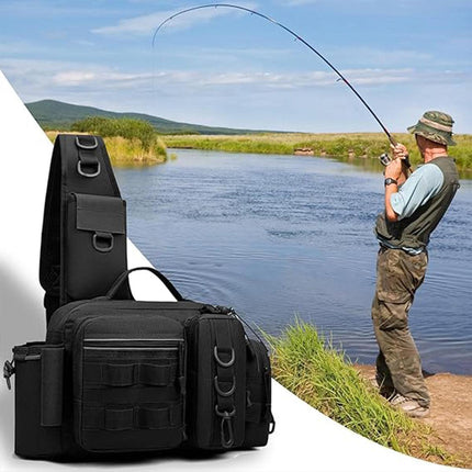 Tactical Fishing Backpack Large Capacity Outdoor Waist Chest Bag Camouflage