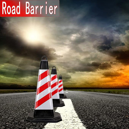2PCS Road Rubber Traffic Cone Safety Cone Flexible Resilient for Construction