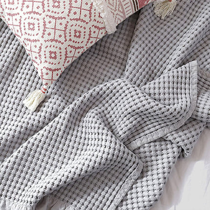 Waffle Sofa Blanket Thin Lightweight Throw Soft Cover Couch Bed Living Room Use