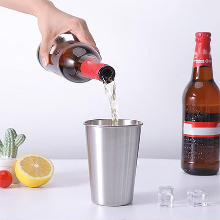 6PCS Stainless Steel Cups 350ml Bar Glass Food-Grade for Pub Party Wedding Use