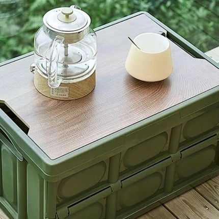 Folding Camping Storage Box Outdoor Stackable Container with Lid Home Organizer