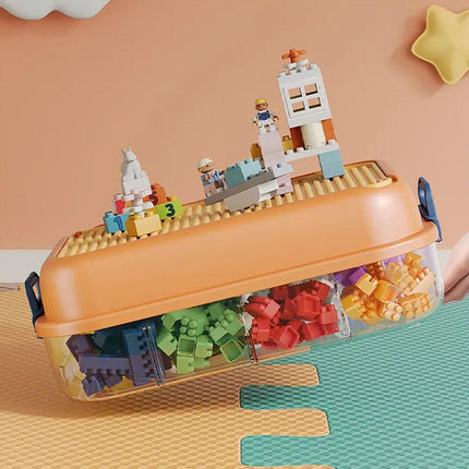 3-Layer Stackable Storage Box for Building Blocks Toy Organizer with Sorting Trays