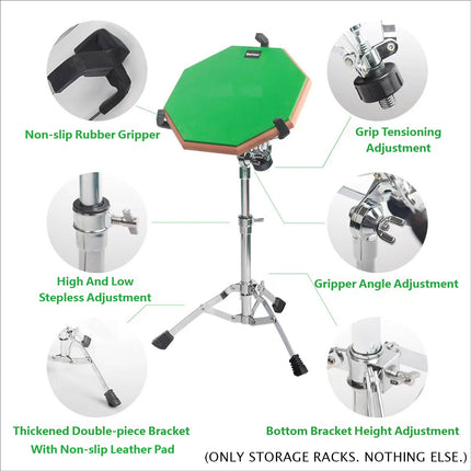 Drum Stand Adjustable Lifting Snare Practice Pad Tripod Aluminium 47-65cm
