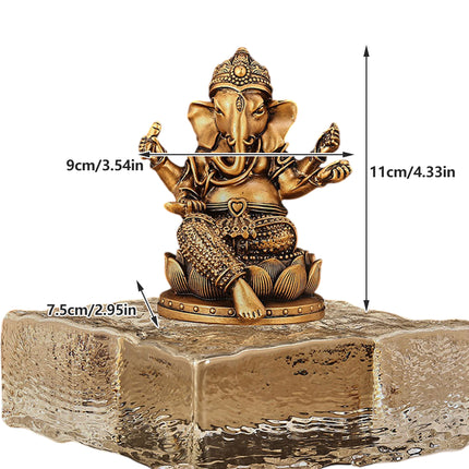 Thai Elephant Resin Ornament for Home Office Desktop Zen Spiritual Decoration