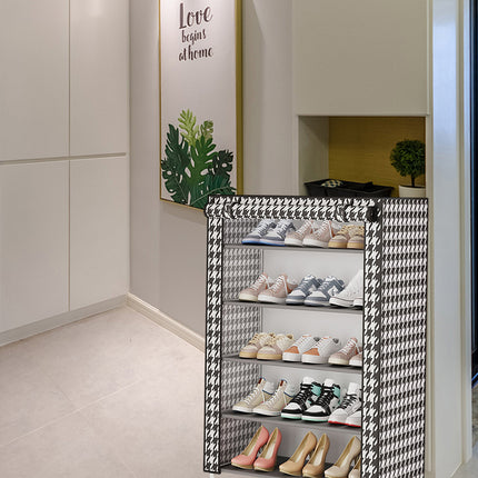 Multi-Layer Shoe Rack Dustproof Non-Woven Fabric with Metal Frame