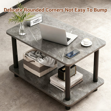 2 Tier Narrow Table Space Saving for Bedroom Living Room Side Table Organizer