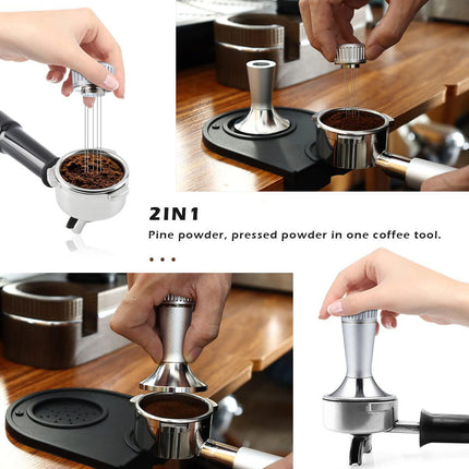 53.3/58.3mm Coffee Machine Handle Needle Distributor Powder Press Tamper Tool