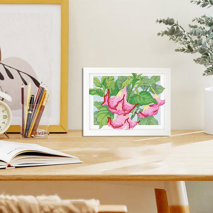 Framed DIY Diamond Painting With Flowers Materials Kit Students Educational Toys