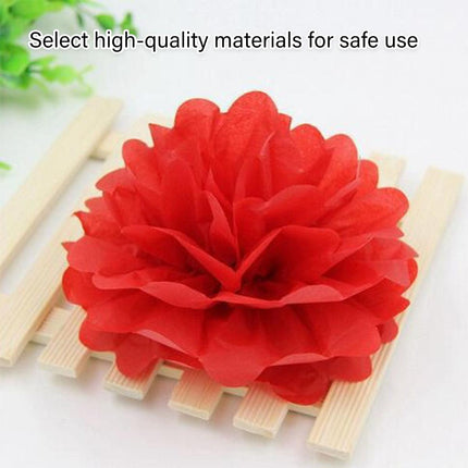 Decorative Paper Flower Balls 10pcs Party Hanging Pom Pom Wedding Event Decor