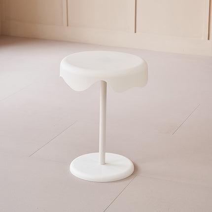 Cream Style Melted Edge Side Table Modern White Coffee Bedside Table Home Decor