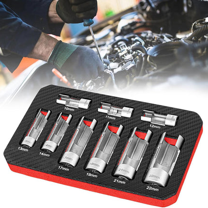 9PCS Diesel Fuel Injector Line Socket Wrench Set 10-22mm for Truck Engine Use