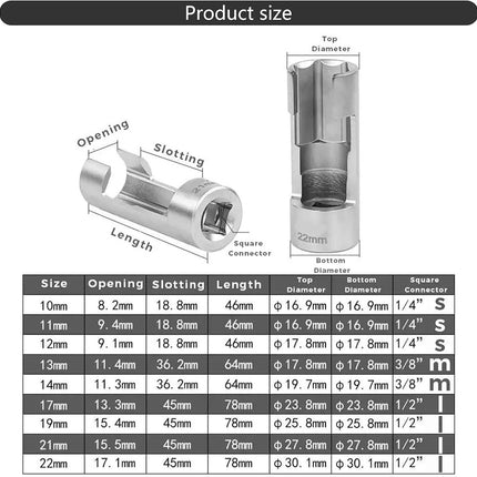 9PCS Diesel Fuel Injector Line Socket Wrench Set 10-22mm for Truck Engine Use