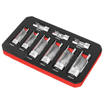 9PCS Diesel Fuel Injector Line Socket Wrench Set 10-22mm for Truck Engine Use