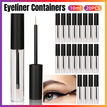 20PCS 10ML Clear Liquid Eyeliner Tube Empty Refillable Eyeliner Pencil Bottle