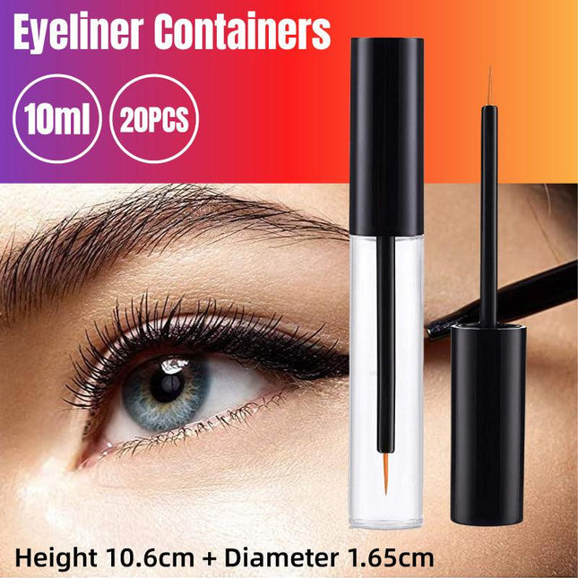 20PCS 10ML Clear Liquid Eyeliner Tube Empty Refillable Eyeliner Pencil Bottle