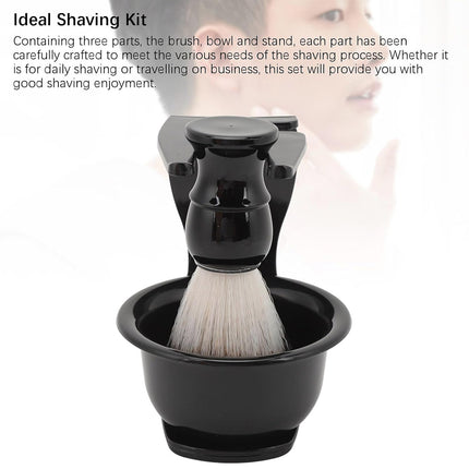 3 in 1 Shaving Brush Kit with Razor Holder Stand and Bowl for Men