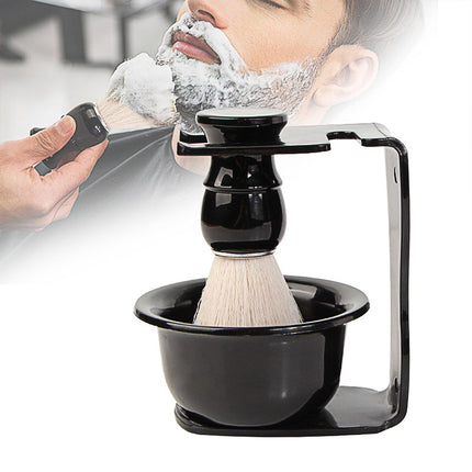 3 in 1 Shaving Brush Kit with Razor Holder Stand and Bowl for Men
