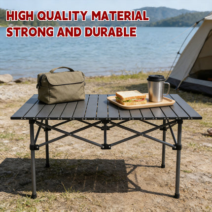 Folding Outdoor Camping Table Portable Aluminium Top Picnic Beach Garden