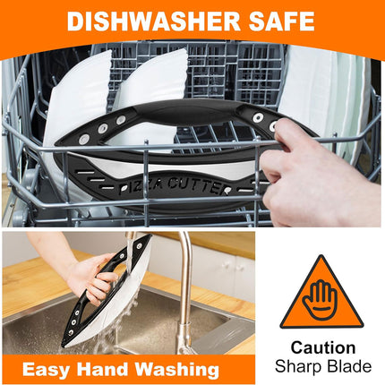 Pizza Cutter Food-Grade Stainless Steel with Protective Cover Black