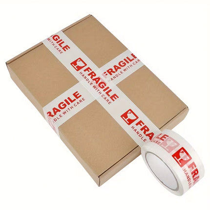 Fragile Handle With Care Tape 5 Rolls 4.8cm x 100m White Red for Packing Moving