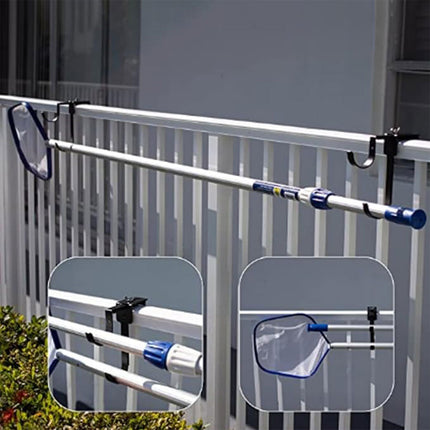 2PCS Pool Towel Hooks Punch Free Metal Double Hook Wall Mount Holder Portable