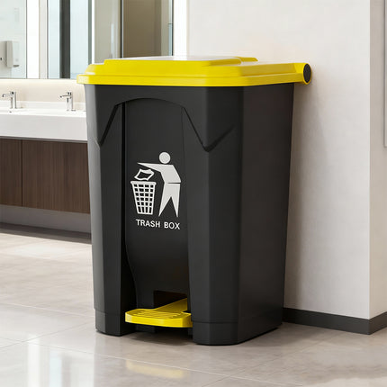 Pedal Trash Can with Lid 100L Large Capacity Durable for Kitchen Office Bathroom