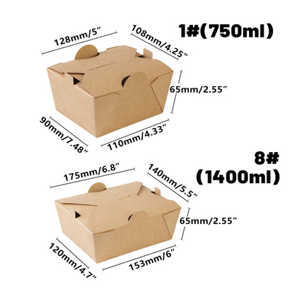 50PCS Food Packaging Box With Lids Leakproof Oilproof Food-Grade Durable Use