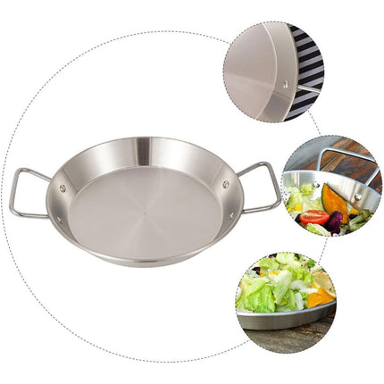 Nonstick Frying Pan Stainless Steel Fry Skillet Safe Camping Binaural Saucepan