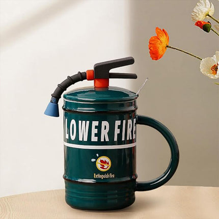 Creative Ceramic Mug Fire Extinguisher Shape Novelty Coffee Tea Cup Durable