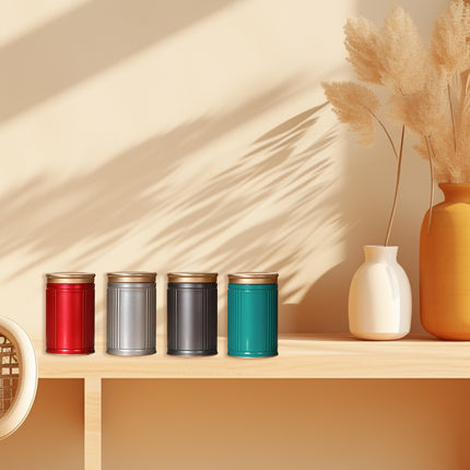 4PCS Tea Storage Container Portable Tea Sealed Jar Home Office Empty Tea Can