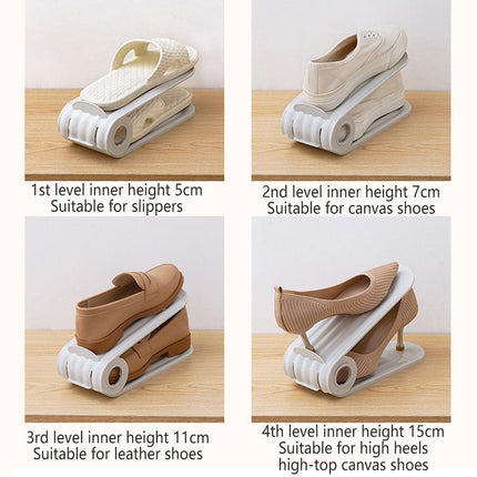 20pcs Shoe Slots Organizer Adjustable Double Layer Shoe Rack Stackable Support