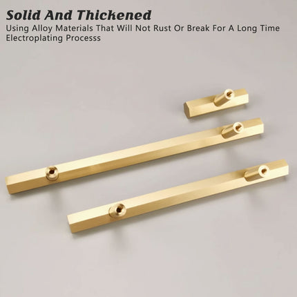 Gold Wardrobe Door Handle Modern Simple Hexagonal Long Pull for Cabinet Drawer