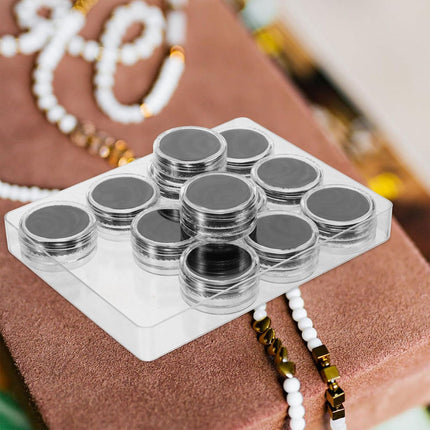Transparent Round Gemstone Display Box Organizer Case with Lid Storage Packaging