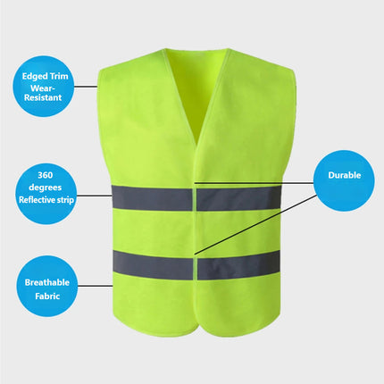 2PCS Reflective Safety Vest Lightweight High Visibility for Road Construction