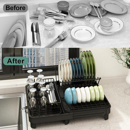 Kitchen Bowl Plate Storage Rack Sink Chopstick Holder Dish Draining Shelf