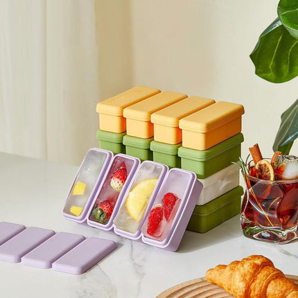 Silicone Ice Cube Moulds with Lid Bar Ice Compartment Home Ice Box for Drinks