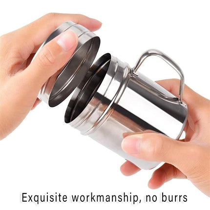 Stainless Steel Dusting Canister with Lid and Handle Kitchen Storage Container