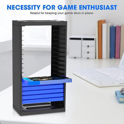 CD Case Storage Rack For 18 Cases With Double-Layer Design In Black