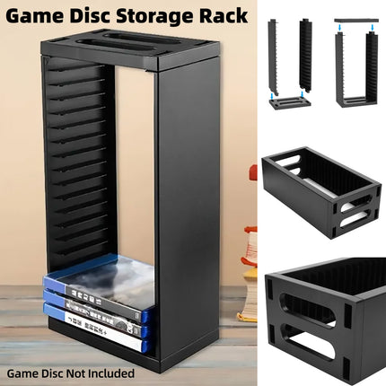 CD Case Storage Rack For 18 Cases With Double-Layer Design In Black