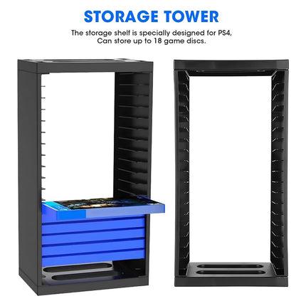CD Case Storage Rack For 18 Cases With Double-Layer Design In Black