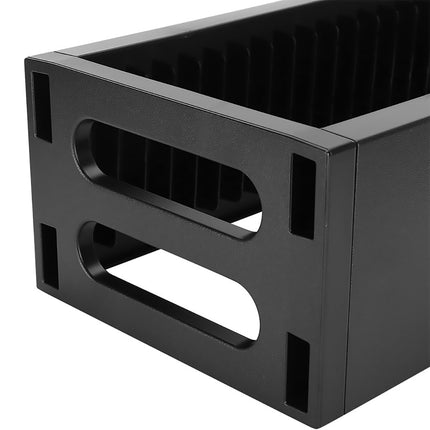 CD Case Storage Rack For 18 Cases With Double-Layer Design In Black