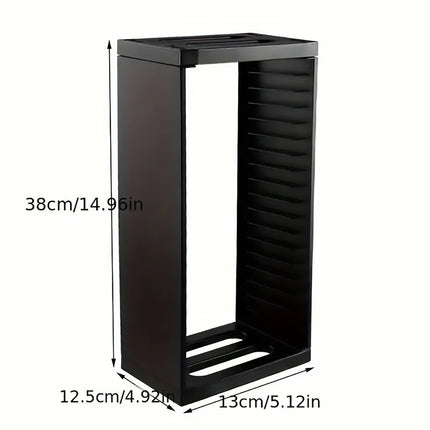 CD Case Storage Rack For 18 Cases With Double-Layer Design In Black
