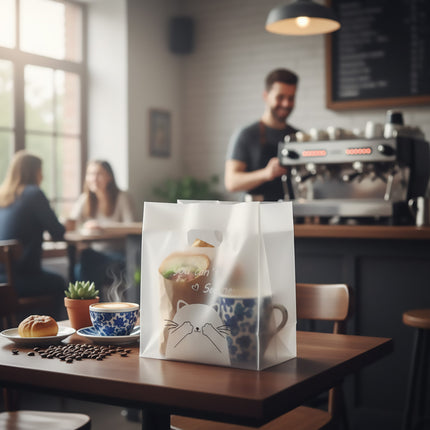 50PCS Frosted Plastic Gift Bags Transparent Reusable Durable For Party Wedding