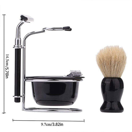 5PCS Shaving Kit Set Manual Razor Brush Stand Bowl Set for Men