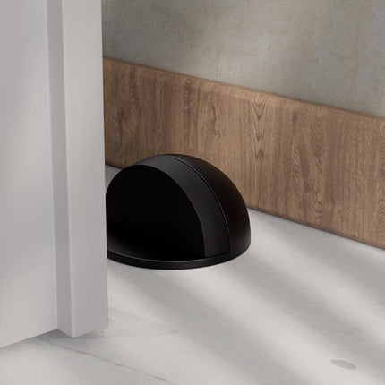 45mm Round Floor Mount Door Stop Rubber Bumper Metal Base Holder Wall Protector